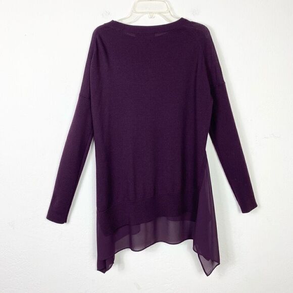 Allsaints Purple Libby Crewneck 100% Merino Wool Long Sleeve Tunic Sweater Sz S - Picture 3 of 8